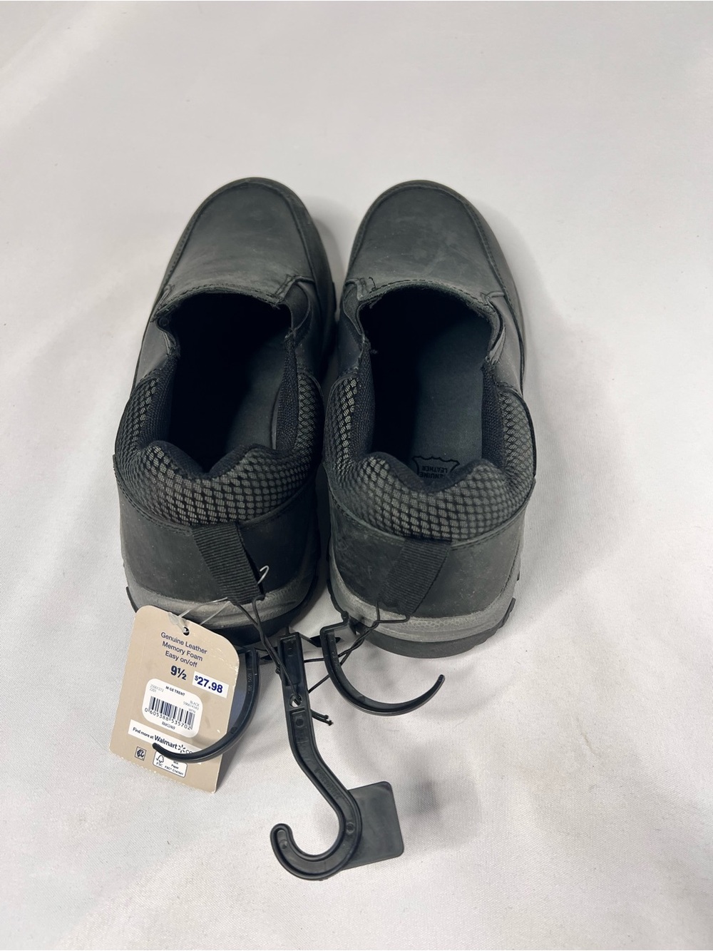 NWT George TRENT Men's Genuine Leather Slip-On Shoes Black Size 9.5 Memory Foam - Picture 5 of 8